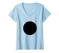 Donna Minimalist Black Circle Geometric DOT Graphic Maglietta con Collo a V