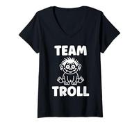 Donna Minimalist Fantasy Creature Monster Simple Team Troll Maglietta con Collo a V