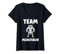 Donna Minimalist Monster Minotaur Greek mythology team Minotaur Maglietta con Collo a V