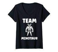 Donna Minimalist Monster Minotaur Greek mythology team Minotaur Maglietta con Collo a V