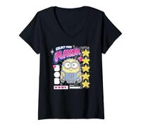Donna Minions 8-Bit Select Your Player Arcade Maglietta con Collo a V