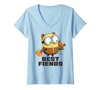 Donna Minions Best Fiends Bob And Tim Maglietta con Collo a V