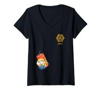Donna Minions Bob Lunar New Year Firework Maglietta con Collo a V