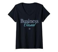 Donna Minions Business Casual Front & Back Maglietta con Collo a V