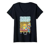 Donna Minions Endless Summer Vacation 2027 Maglietta con Collo a V