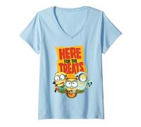 Donna Minions Here for The Treats Trio Maglietta con Collo a V
