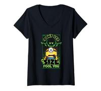 Donna Minions & Monsters Don't Let My Size Fool You Maglietta con Collo a V