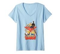 Donna Minions & Monsters Hollywood Smile Maglietta con Collo a V