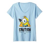 Donna Minions & Monsters James Caution Content Creator Maglietta con Collo a V