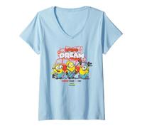 Donna Minions & Monsters Living The Dream Maglietta con Collo a V