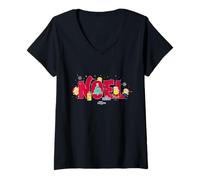 Donna Minions Noel Holiday Letters Festive Maglietta con Collo a V