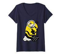 Donna Minions The More I Think Front & Back Maglietta con Collo a V