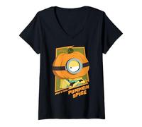 Donna Minions Where’s Your Pumpkin Spice Maglietta con Collo a V