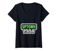 Donna Minneapolis Minnesota Retro City Landmarks Design 1984 MN Maglietta con Collo a V