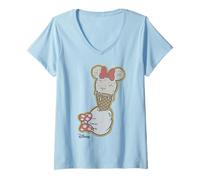 Donna Minnie Mouse Ice Cream Maglietta con Collo a V