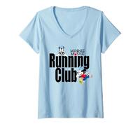 Donna Minnie Mouse Running Club Maglietta con Collo a V
