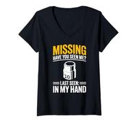 Donna Missing Have You Seen Me 10MM Socket Car Guy Meccanico Maglietta con Collo a V