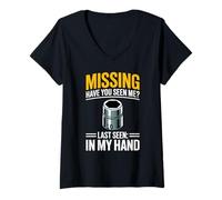 Donna Missing Have You Seen Me 10MM Socket Car Guy Meccanico Maglietta con Collo a V