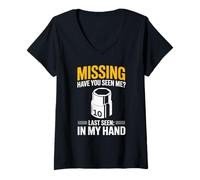 Donna Missing Have You Seen Me 10MM Socket Car Guy Meccanico Maglietta con Collo a V