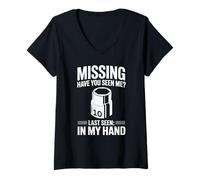 Donna Missing Have You Seen Me 10MM Socket Car Guy Meccanico Maglietta con Collo a V