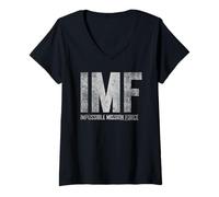 Donna Mission: Impossible IMF Impossible Mission Force Logo Movie Maglietta con Collo a V