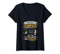 Donna Missione Laurea compiuta Maglietta con Collo a V