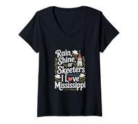 Donna Mississippi Heritage Rain Shine o Skeeters Chiesa Comunità Maglietta con Collo a V