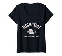 Donna Missouri The Show Me State Vintage Pride Maglietta con Collo a V