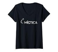 Donna Mística Divertido Conexión profunda Personaje Maglietta con Collo a V