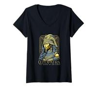 Donna Mitica Cleopatra - Bold Urban Aesthetic Maglietta con Collo a V