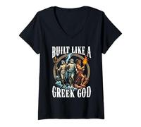 Donna Mitologia Greca Antica Grecia costruita Come Un Dio Greco Maglietta con Collo a V