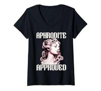 Donna Mitologia Greca Antica Grecia Dea Afrodite Maglietta con Collo a V