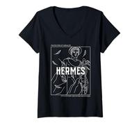Donna Mitologia Greca Hermes Messaggero degli dei Maglietta con Collo a V