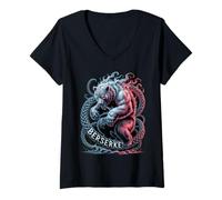 Donna Mitologia nordica Epica - Berserker Vichingo - Nodo norreno Maglietta con Collo a V