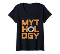 Donna Mitologia Simboli Rune Leggende Antiche Maglietta con Collo a V