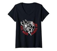 Donna Mitologia Vichinga Cultura Nordica Axe Mode Always On Maglietta con Collo a V