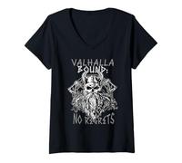 Donna Mitologia Vichinga Cultura Nordica Pagana Maglietta con Collo a V