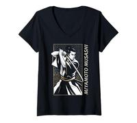 Donna Miyamoto Musashi Maglietta con Collo a V