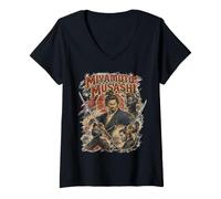 Donna Miyamoto Musashi Maglietta con Collo a V