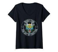 Donna MMA E Muay Thai Tiger Demon Maglietta con Collo a V