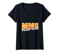 Donna MMA Fight Club Arti Marziali Miste Maglietta con Collo a V