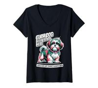 Donna Moda amante dei cani donne uomini chic Pet elegante animale piccolo cane Maglietta con Collo a V