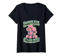 Donna Moda amante dei cani donne uomini chic Pet elegante animale piccolo cane Maglietta con Collo a V