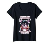 Donna Moda amante dei cani donne uomini chic Pet elegante animale piccolo cane Maglietta con Collo a V