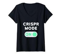 Donna modalità CRISPR On - Scienza dell'editing genico della biologia Maglietta con Collo a V