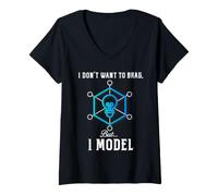 Donna Modellazione statistica Umorismo Data Scientist I Modello Maglietta con Collo a V