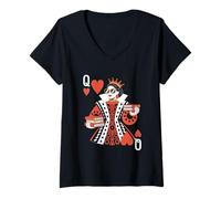 Donna Moderna Regina Di Cuori Amante Del Libro Leggere Romanzi Romantasy Maglietta con Collo a V