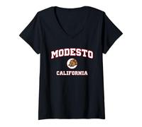 Donna Modesto California (California) Maglietta con Collo a V