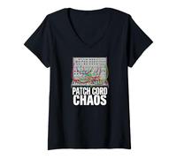 Donna Modular Synthesizer Patch Cord Chaos Eurorack Synth Maglietta con Collo a V