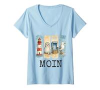 Donna Moin - Sedia da Spiaggia con foca Maglietta con Collo a V